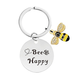 Women Keychain Bee Happy Keyring Friend Keychain <strong>Gift</strong> for Mom Aunt Daughter <strong>Niece</strong> Friends Inspirational <strong>Gift</strong> Friend <strong>Gift</strong> - Product Image 5
