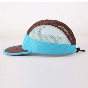 Gorra de camping de cinco paneles de poliéster personalizada Sombrero de malla para correr de 5 paneles ajustable no estructurado Gorras planas Sombreros - Product Image 2
