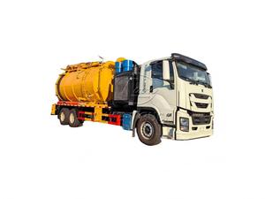 รถดูดสิ่งปฏิกูลอีซูซุ 6x4 พร้อมเครื่องฉีดน้ำแรงดันสูง, เครื่องยนต์ขับเคลื่อนพร้อมปั๊มโรตส์นำเข้าสำหรับงานเหมืองและงานท่อระบายน้ำ, รถดูดสิ่งปฏิกูล - Product Image 1