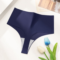 Braguitas de Cintura Alta para Mujer, Tejido Sólido de Nailon, Invisibles, de Secado Rápido, con Entrepierna de Poliéster, Tallas XS-XXL, Varios Colores