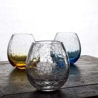 Verres à vin sans pied et verres à vin colorés uniques Verre à vin sans pied personnalisé avec logo
