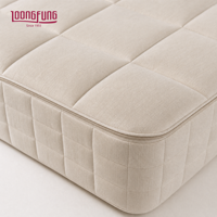 Colchón Híbrido de Muelles Ensacados con Relleno de Lino Natural, Algodón y Lana, Tamaños King y Queen, Personalizado, para Hotel y Apartamento, Venta al por Mayor, OEM, ODM, LOONGFUNG