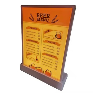 Hot Selling <strong>Customization</strong> a 4 Size LED Light Menu Holder <strong>Display</strong> Acrylic <strong>Countertop</strong> <strong>Display</strong> Stand With 7 Colors - Product Image 2