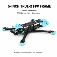 Kit de châssis de drone FPV Axisflying Manta 5 pouces True X 238 mm en fibre de carbone T700 avec bras de 5 mm pour la construction de quadricoptères de course Freestyle CE/FCC