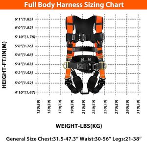 ชุดสายรัดนิรภัยป้องกันการตก CITYCITY สำหรับงานก่อสร้าง - ชุดสายรัดนิรภัยแบบเต็มตัวสำหรับงานหลังคา พร้อมสายรัดนิรภัยแบบยาว และหัวเข็มขัดแบบปลดเร็ว 4 จุดที่ได้รับการปรับปรุง - Product Image 6