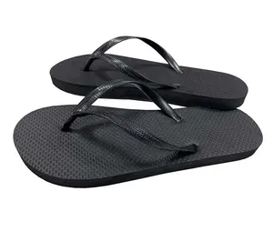 China Cheap Blank Black Rubber Slippers Woman Fuzhou slide wedding flip flops slippers