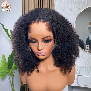 Perruques Full Lace Front sans colle en <span class=keywords><strong>cheveux</strong></span> humains brésiliens Afro Kinky Curly 13x6 HD Lace Frontal avec Hairline Naturelle Faible, style Lagos Hairline - Product Image 1
