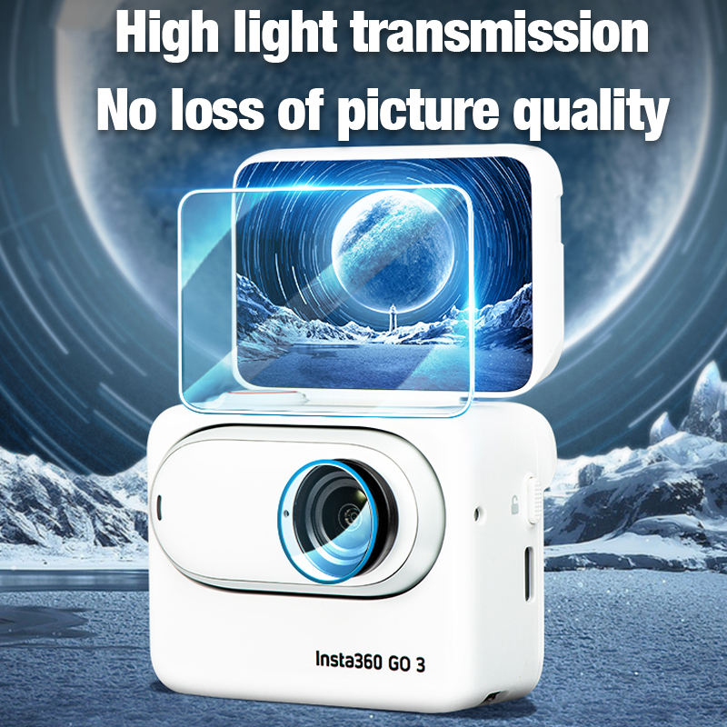 Hardness Dual-Screen Cover Camera Lens Protector Tempered Film Glass Action Cameras Accessories Insta 360 Go 3