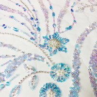 Glint dentelle perlée oem chine gros tissu de broderie indien dentelle de luxe pour robe de mariée