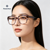 Lunettes rétro Flowerfour F2859 pour adultes, montures de lunettes de marque, monture optique à bordure complète, lunettes pour femmes, acétate, mode