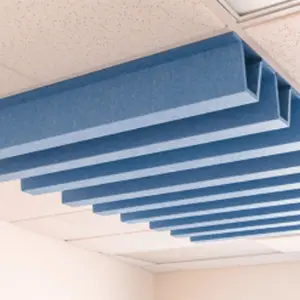 High Quality Easy Installation Thickness 12mm PET Polyester Fabric Covered Ceiling Soundproof Acoustic Panels