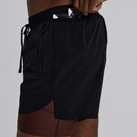Shorts de sport d'été personnalisés bleus en polyester 86 % et élasthanne 14 % imperméables de qualité supérieure, idéaux pour la course, grandes tailles
