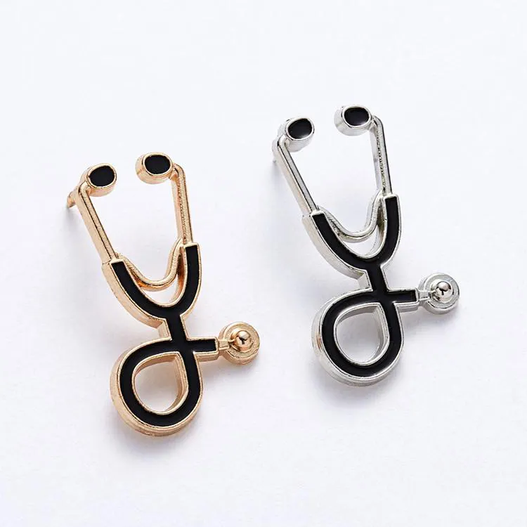 Custom Soft Hard Medico Design Enamel Lapel Pins Brooch Mini Metal Medical Doctor Nurse Stethoscope Pin Badge