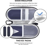 Étui de voyage isotherme portable en polyester pour médicaments diabétiques, sac isotherme pour insuline, 2 blocs réfrigérants réutilisables, organiseur pour insuline