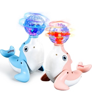 Novedades, Juguetes Sensoriales Divertidos para Bebés, Juguete Eléctrico Giratorio con Música y Luz, Juguetes de Delfines para Bebés - Product Image 1