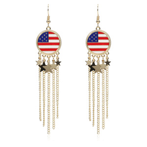Pendientes con diseño <span class=keywords><strong>de</strong></span> bandera estadounidense, estrella <span class=keywords><strong>de</strong></span> cinco puntas, rojo, blanco y azul, para el Día <span class=keywords><strong>de</strong></span> la Independencia - Product Image 6