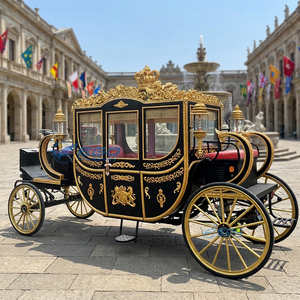 Calèche royale noire sculptée à bas prix, nouvelle calèche à chevaux pour mariages et visites touristiques, et calèches électriques. - Product Image 1