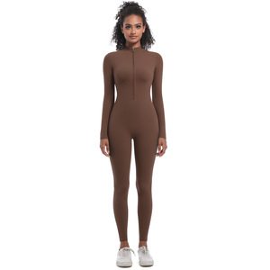 Sous-vêtement Lulu CustomEurope États-Unis, sans couture, respirant, bretelles spaghetti, demi-zip, couleur unie, haute élasticité, long, pour le sport - Product Image 2