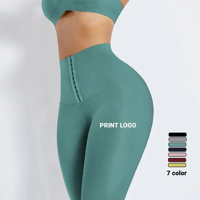 Компрессионные штаны для йоги на заказ, дышащие леггинсы с крючками для тренировки талии, с высокой талией