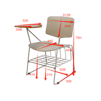 Chaise de formation scolaire empilable en plastique avec table intégrée