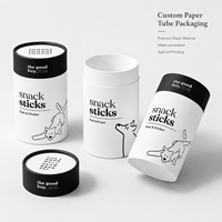Boîtes en tube de papier biodégradables réutilisables écologiques personnalisées, noir et blanc, minimalistes, de qualité alimentaire, en carton cylindrique, pour l'emballage