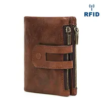 RFID Wallet T2059 Kurze Vintage Brieftasche aus echtem Leder für Herren 2021
