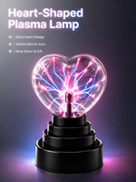 Lampe à plasma en forme de cœur romantique, taille moyenne, verre décoratif, blanc chaud, DC 6V, veilleuse pour chambre à coucher, décoration de la maison, cadeau de la Saint-Valentin