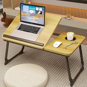 Cross-border height adjustable computer desk, portable small folding bed table, simple home use laptop folding table - Product Image 4