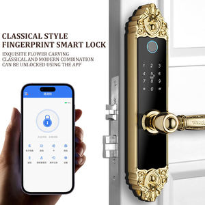 <span class=keywords><strong>Cerradura</strong></span> de Puerta <span class=keywords><strong>Principal</strong></span> de Lujo Estilo Europeo con Huella Dactilar y Contraseña, <span class=keywords><strong>Acceso</strong></span> por Aplicación TTlock TUYA, <span class=keywords><strong>Cerradura</strong></span> Digital para Puerta de Madera y Acero con Pestillo Único 5050 - Product Image 2