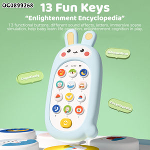 Conejo <span class=keywords><strong>de</strong></span> dibujos animados funda <span class=keywords><strong>de</strong></span> silicona musical bebé niños <span class=keywords><strong>juguete</strong></span> eléctrico móvil Teléfono Móvil Inteligente - Product Image 3