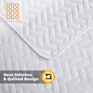가벼운 화이트 퀼트 침대보 초음파 쉐브론 패턴 라이트 커버릿 사계절용 이불 침구 장식 - Product Image 3