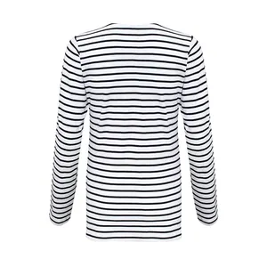 Custom Women's Long Sleeve Striped T-Shirt Tee Shirt Tops Slim Fit Blouses Women's Long Sleeve Striped T-Shirt Scoop Neck Tee