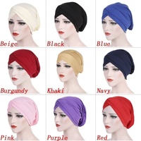 Gorro Turbante Modal Sharut Europa y América, Nuevo, Elástico, con Diseño Cruzado en la Frente, Estilo Indio, Gorro Interior para Quimioterapia, Hiyab