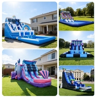 Toboggan aquatique gonflable avec château gonflable, grand équipement de divertissement extérieur, toboggan géant gonflable pour adultes