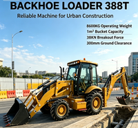 Dimensi Transportasi Backhoe Loader Ukuran Ringkas 388T, Jarak Bebas dari Tanah Tinggi, Tipe Roda Loader Excavator