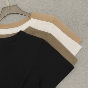 Best Quality Short Sleeve Round Neck Twisted Waist T-Shirt Breathable Quick Dry Comfortable From Vietnam - Product Image 2