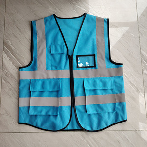 مخصص مرحبا فيس جيوب متعددة سترة السلامة البناء الفلورسنت Chalecos عاكس سترة سترات العمل مع شريط عاكس - Product Image 6