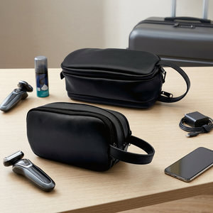 Bolsa de almacenamiento de viaje de tres capas de PU suave multifunción con accesorios digitales de gran capacidad para hombres de bajo precio - Product Image 2