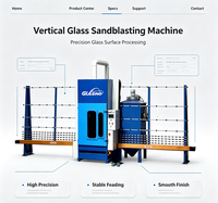 Machine de sablage de verre verticale intelligente à commande PLC Glasino, facile à utiliser