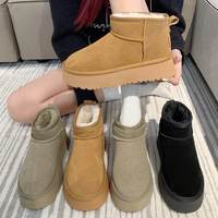 2024 gros bottes de neige pour femmes à semelles épaisses élégant hiver fourrure bottine plate-forme en peluche chaussures chaudes