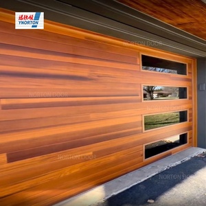 La puerta de garaje automática residencial con aislamiento de espuma de PU de lujo de 16x7 con ventanas - Product Image 2