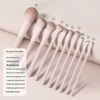 Set Kuas Rias Peach Blossom Baru 18pcs, Kit Kuas untuk Eyeshadow, Blush, Contouring, dan Blending untuk Pemula, Koleksi Kuas Lengkap