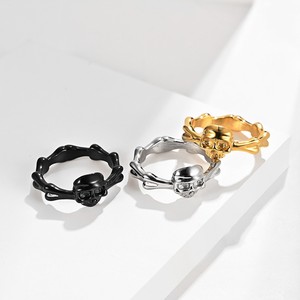 Anillo de Acero de Titanio con Diseño de Calavera, Joyería Punk Rock Unisex, Regalo - Product Image 2