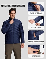 Veste matelassée légère Pioneer Camp pour homme, col montant, hiver, chaude, isolée, imperméable, matelassée, pour le ski et les voyages