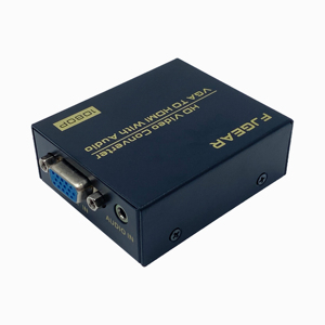 FJGEAR Convertidor <span class=keywords><strong>VGA</strong></span> a HDMI con entrada de audio, convertidor de video de 1080p con carcasa de hierro para PC/portátil/DVD Metal resistente - Product Image 1