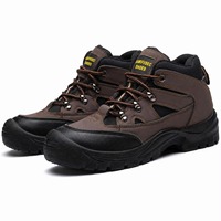Chaussures de sécurité en cuir marron AIMVVSEC avec embout en acier et protection anti-perforation pour l'hiver, bottes de travail pour l'usine et la construction, vente en gros, logo personnalisé