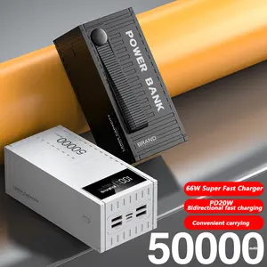 2024 Model baru kontainer power bank kapasitas besar 50000mAh Power bank 66W pengisian Super cepat portabel 50000mAh powerbank