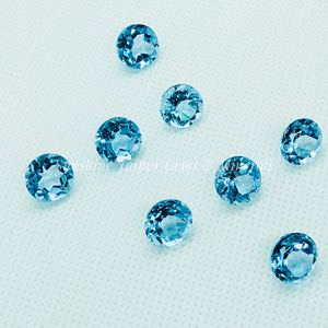 Round Brilliant Cut Topaz ธรรมชาติ "ขายส่งโรงงานราคาคุณภาพสูง Faceted หลวม" 10มม.สีฟ้าอัญมณี IGI - Product Image 4