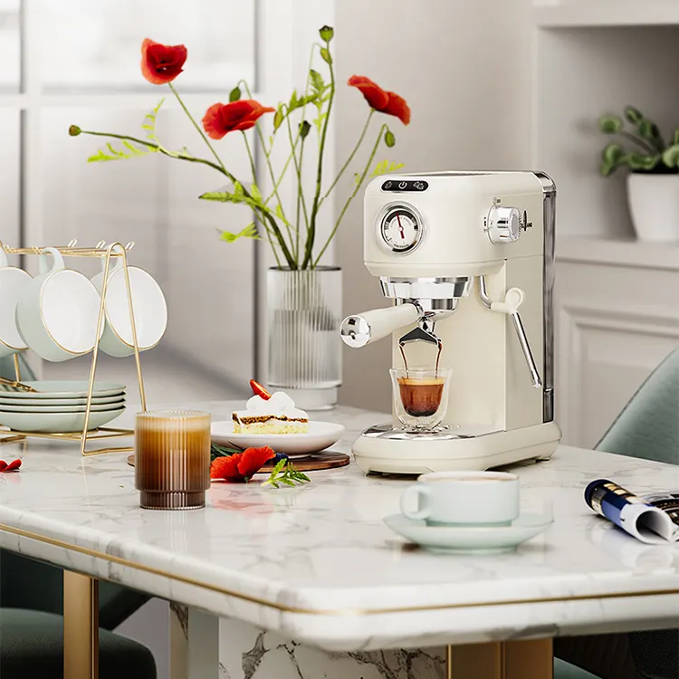 Semi Automatic Fresh Ground Bean Coffee Maker Equipments Comercial Coffee Machine Espresso