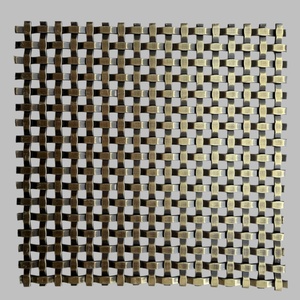 Maille métallique tissée architecturale en acier inoxydable à <span class=keywords><strong>double</strong></span> couche, maille métallique <span class=keywords><strong>rigide</strong></span> décorative pour armoires - Product Image 1